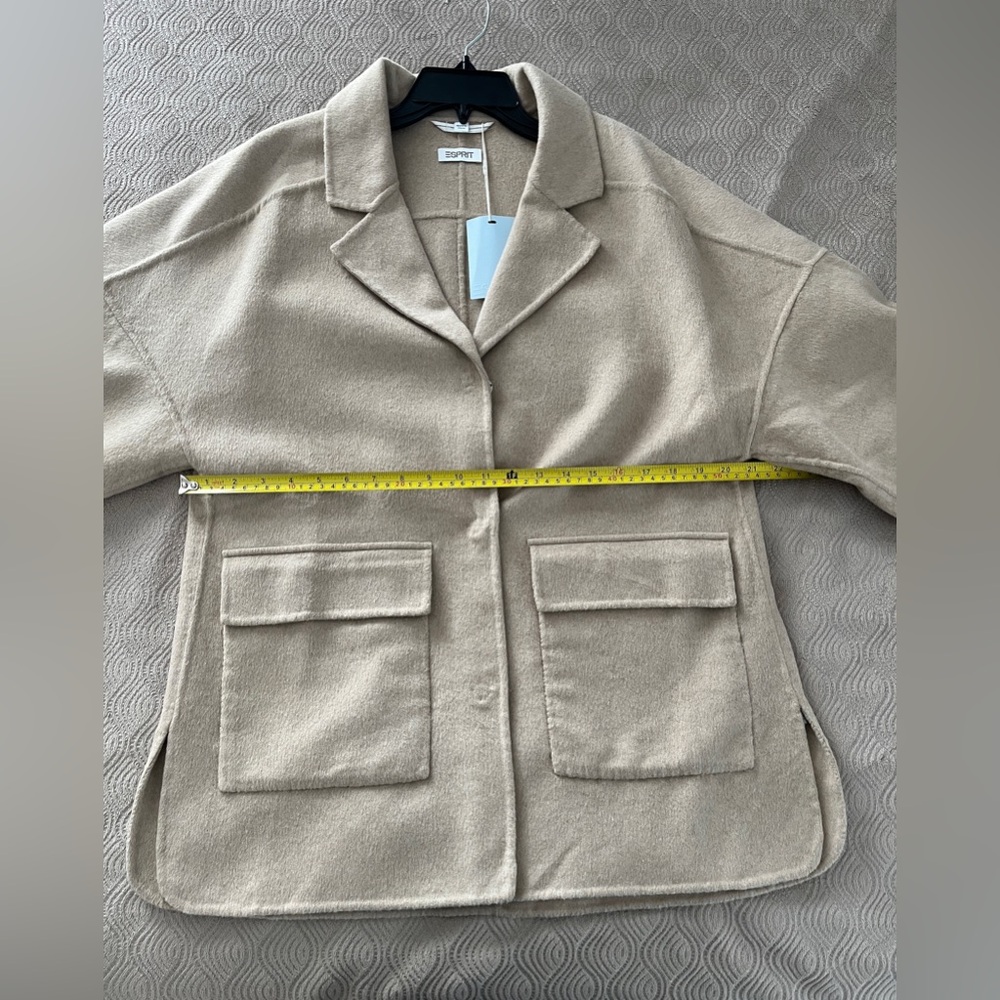 Esprit oversized coat in camel size X small - Picture 7 of 12